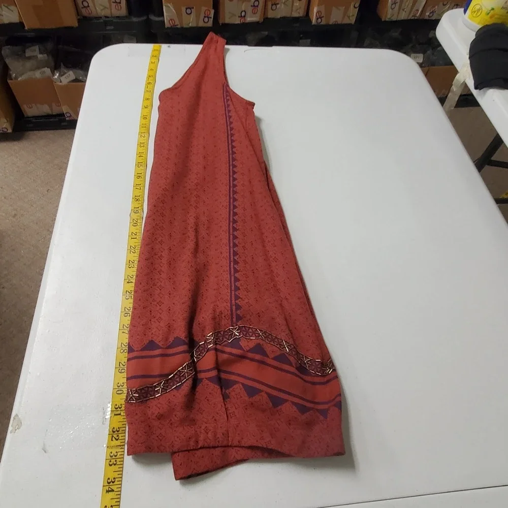 Free People Womens Beaded‎ Sequin Mini Dress Size XS Red Sleeveless Bohemian